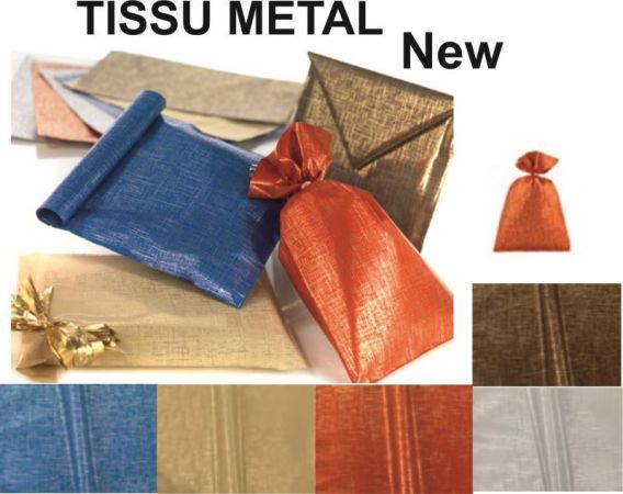 Dárkový sáček TISSU METAL 16x25cm mix 100ks