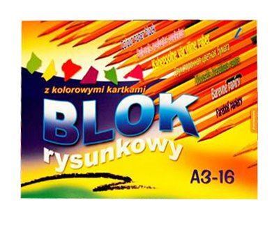 Blok barevných papírů A3 - 16 listů