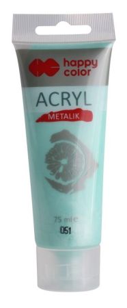 Akrylová barva 75ml, Metalická perleťová Máta, Happy Color 051