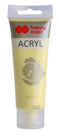 Akrylová barva 75ml, Pastelová Žlutá, Happy Color 105