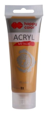 Akrylová barva 75ml, Metalická Zlatá, Happy Color 11
