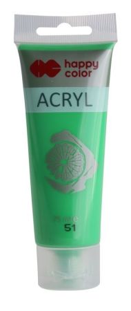 Akrylová barva 75ml, Světle Zelená, Happy Color 51