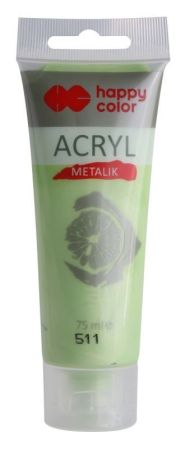 Akrylová barva 75ml, Metalická Limetková, Happy Color 511