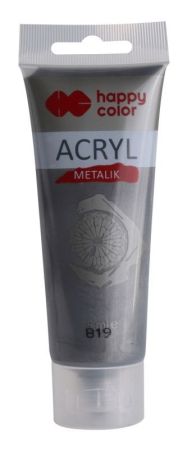 Akrylová barva 75ml, Metalická Tmavě Stříbrná, Happy Color 819