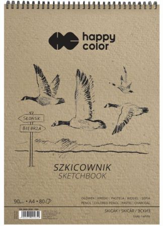 Blok skicák BIRDS A4, bílý, 90 g / m2, 80 listů, Happy Color