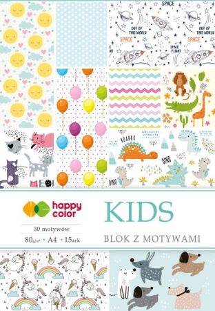 Blok s motivy KIDS A4 15ls HAPPY COLOR