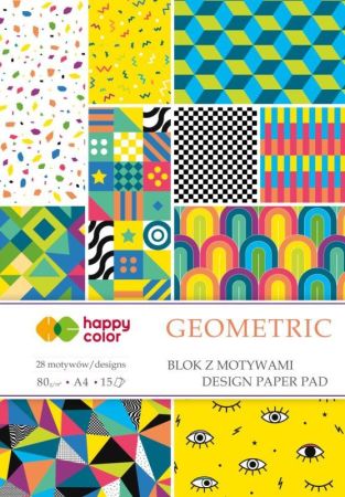 Blok s motivy GEOMETRIC A4 15ls HAPPY COLOR