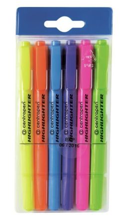 Zvýraznovač Centropen 8722 6ks sada