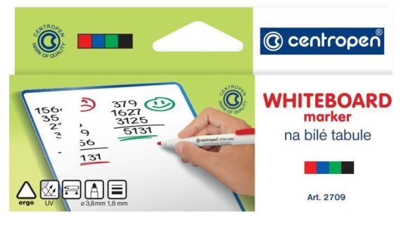 Značkovač na bílé tabule Centropen 2709 4ks sada