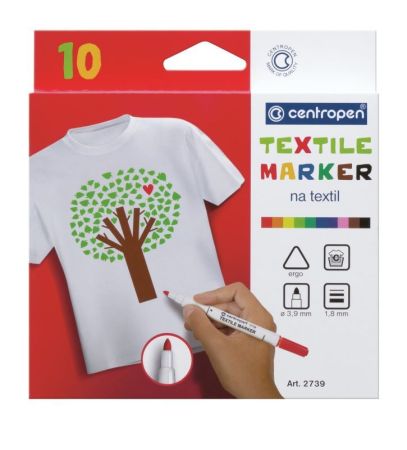 Značkovač Centropen 2739 Textil 10ks sada