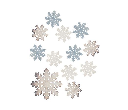 Dekorace vánoční dřevěná - vločky 4cm, 12 ks Dekorace vánoční dřevěná - vločky 4cm, 12 ks