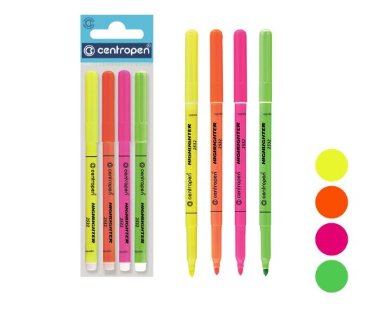 Zvýrazňovač CENTROPEN 2532/4 sada Zvýrazňovač CENTROPEN 2532/4 sada