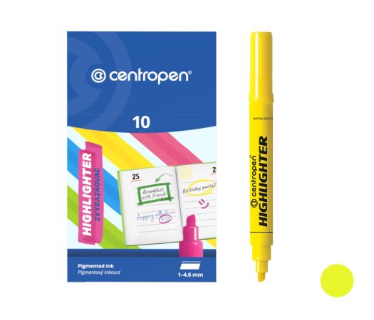 Zvýrazňovač CENTROPEN 8552 (8852) žlutý Zvýrazňovač CENTROPEN 8552 (8852) žlutý