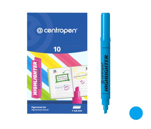 Zvýrazňovač CENTROPEN 8552 (8852) modrý Zvýrazňovač CENTROPEN 8552 (8852) modrý