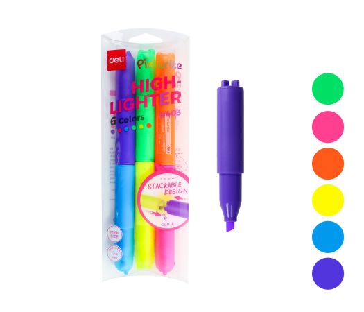 Zvýrazňovač mini DELI EU403 neon sada Zvýrazňovač mini DELI EU403 neon sada