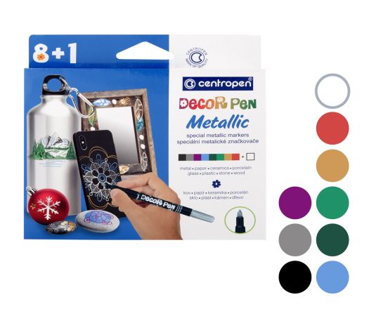 Popisovač CENTROPEN 2737/8+1 sada DECORPEN METALLIC Popisovač CENTROPEN 2737/8+1 sada DECORPEN METALLIC