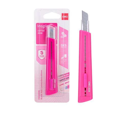 Nůž 126mm odlamovací DELI E2038 růžový Nůž 126mm odlamovací DELI E2038 růžový