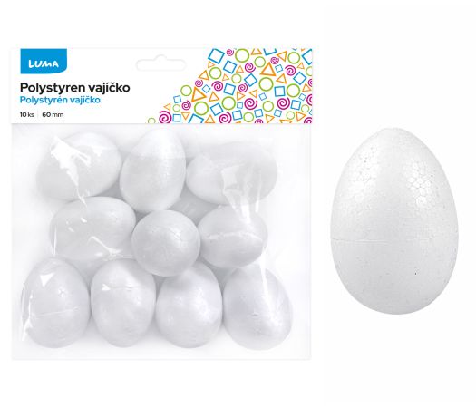 Polystyren - Vajíčko 60mm, 10ks LUMA Polystyren - Vajíčko 60mm, 10ks LUMA