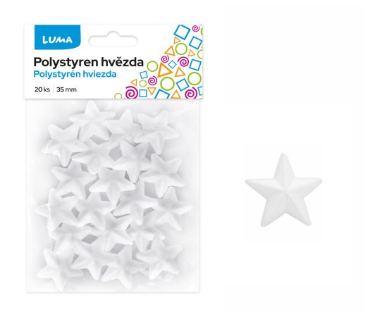 Polystyren - Hvězda 35mm, 20ks LUMA Polystyren - Hvězda 35mm, 20ks LUMA