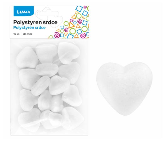 Polystyren - Srdce 35mm, 15ks LUMA Polystyren - Srdce 35mm, 15ks LUMA