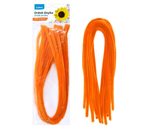 Drátek žinylka 500 x 8mm 10ks - oranžový LUMA Drátek žinylka 500 x 8mm 10ks - oranžový LUMA