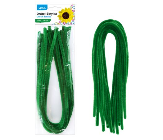 Drátek žinylka 500 x 8mm 10ks - zelená tmavě LUMA Drátek žinylka 500 x 8mm 10ks - zelená tmavě LUMA