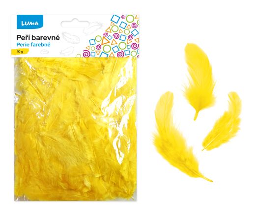 Peří barevné 10g žluté LUMA Peří barevné 10g žluté LUMA