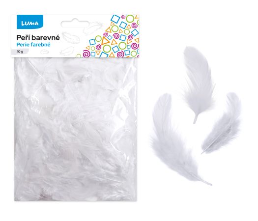 Peří barevné 10g bílé natur LUMA Peří barevné 10g bílé natur LUMA