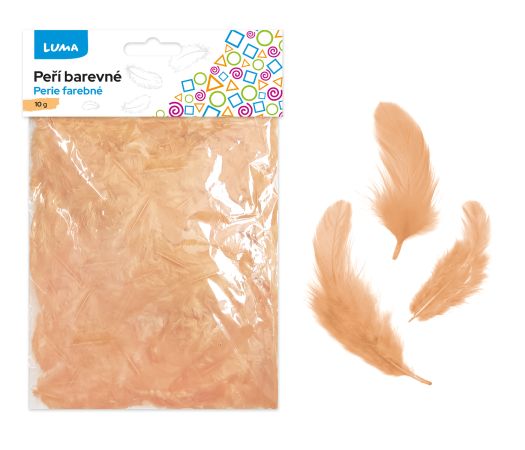 Peří barevné 10g lososové LUMA Peří barevné 10g lososové LUMA
