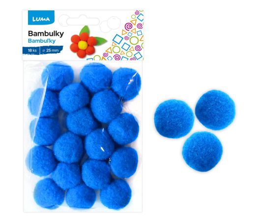 Bambulky modré, 18ks 25mm LUMA Bambulky modré, 18ks 25mm LUMA