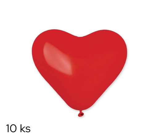 Balónky SRDCE červené, 10ks