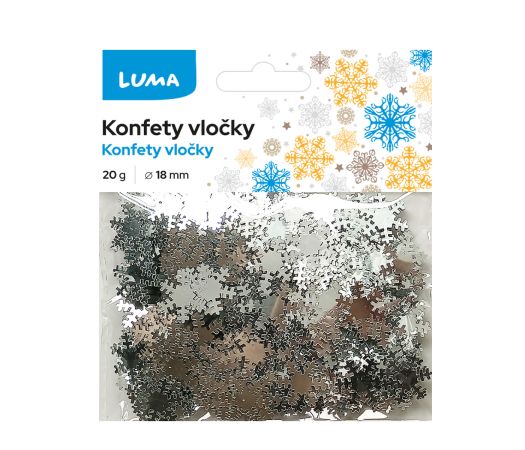 Konfety VLOČKY stříbrné 20g LUMA Konfety VLOČKY stříbrné 20g LUMA