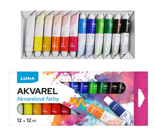 Barvy akvarelové sada LUMA 12 barev 12ml