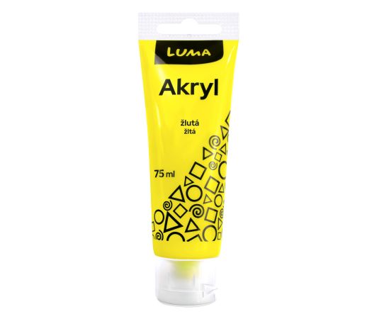Barvy akrylové  75ml, žlutá LUMA