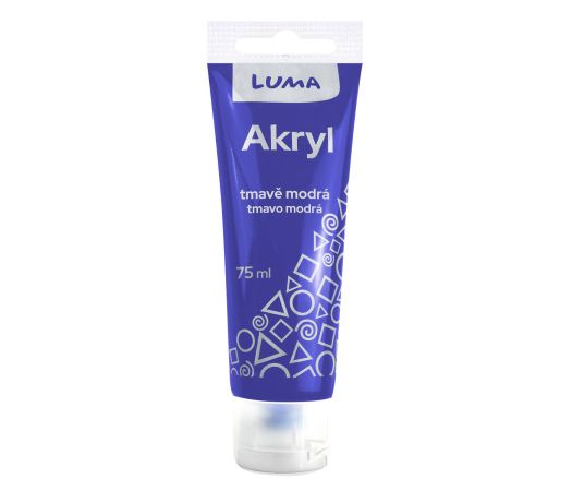 Barvy akrylové  75ml, modrá tmavě LUMA