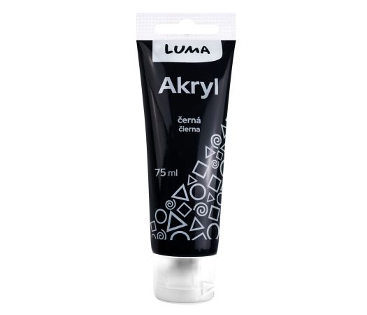 Barvy akrylové  75ml, černá LUMA