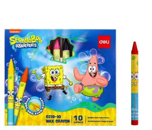 Voskovky 10 barev SPONGEBOB DELI EC219-10 Voskovky 10 barev SPONGEBOB DELI EC219-10