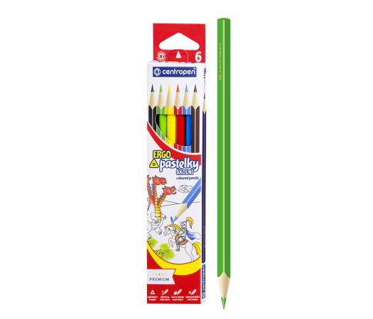 Pastelky CENTROPEN 9521 trojhranné 6 barev Pastelky CENTROPEN 9521 trojhranné 6 barev