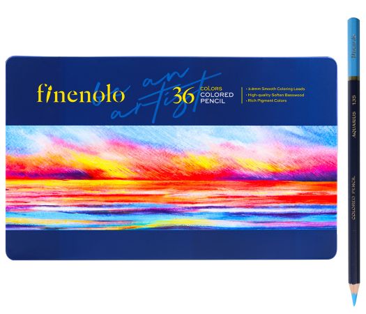 Pastelky šestihranné 36 barev kovové pouzdro FINENOLO DELI EC122-36
