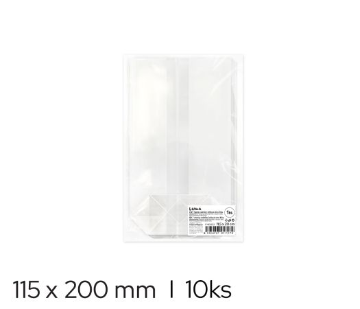 Sáček celofán 115 x 200mm, křížové dno 10ks LUMA Sáček celofán 115 x 200mm, křížové dno 10ks LUMA