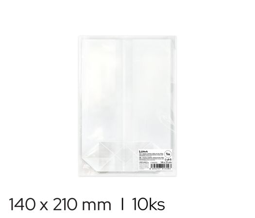 Sáček celofán 140 x 210mm, křížové dno 10ks LUMA