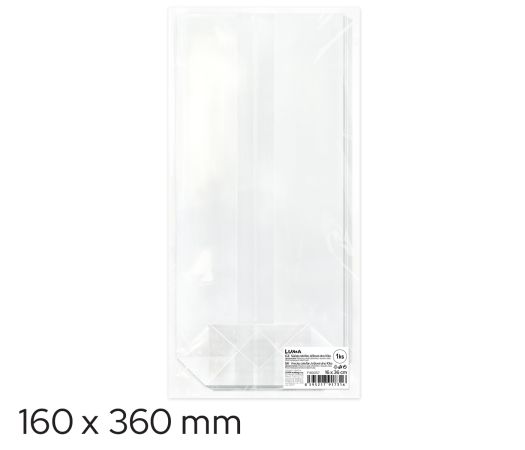 Sáček celofán 160 x 360mm, křížové dno 10ks LUMA