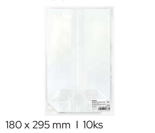 Sáček celofán 180 x 295mm, křížové dno 10ks LUMA Sáček celofán 180 x 295mm, křížové dno 10ks LUMA