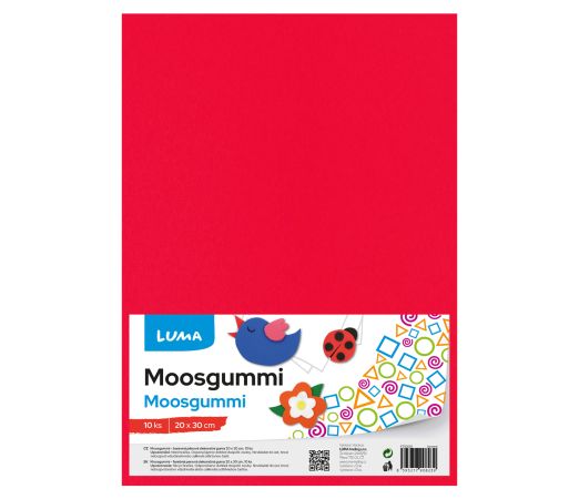 MOOSGUMMI A4 červená LUMA, 10ks