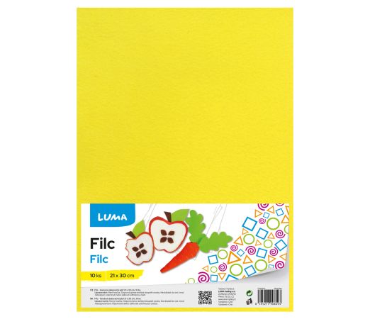 Filc A4 žlutý LUMA, 10ks Filc A4 žlutý LUMA, 10ks