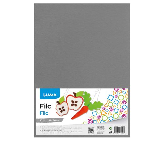 Filc A4 šedý LUMA, 10ks Filc A4 šedý LUMA, 10ks