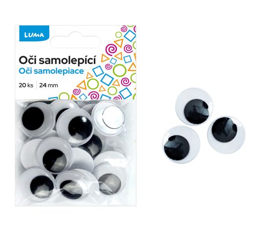 Oči kulaté 24mm, 20ks samolepící LUMA Oči kulaté 24mm, 20ks samolepící LUMA