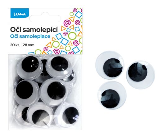 Oči kulaté 28mm, 20ks samolepící LUMA Oči kulaté 28mm, 20ks samolepící LUMA