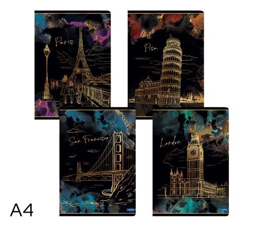 Sešit A4 linka 52l Gold city mix Sešit A4 linka 52l Gold city mix