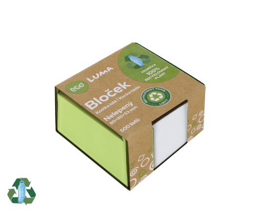 Bloček KOSTKA bílá 80 x 80 x 53mm nelepená ECO LUMA